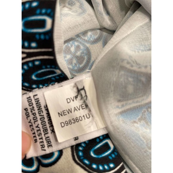 Diane Von Furstenberg Silk Shift Dress 6 Geometric Stripe Boat Neck 3/4 Sleeve - Picture 9 of 16